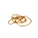 A 750 marked woven wire rope link necklace, approx 60cm long, approx 7.2g