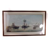 Henry Redmore print, 'Calm on the Humber', the large print depicting various sea vessels and smaller