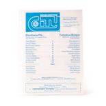 Football Programme, Manchester City v Tottenham Hotspur, 1984/85, single sheet pre season friendly