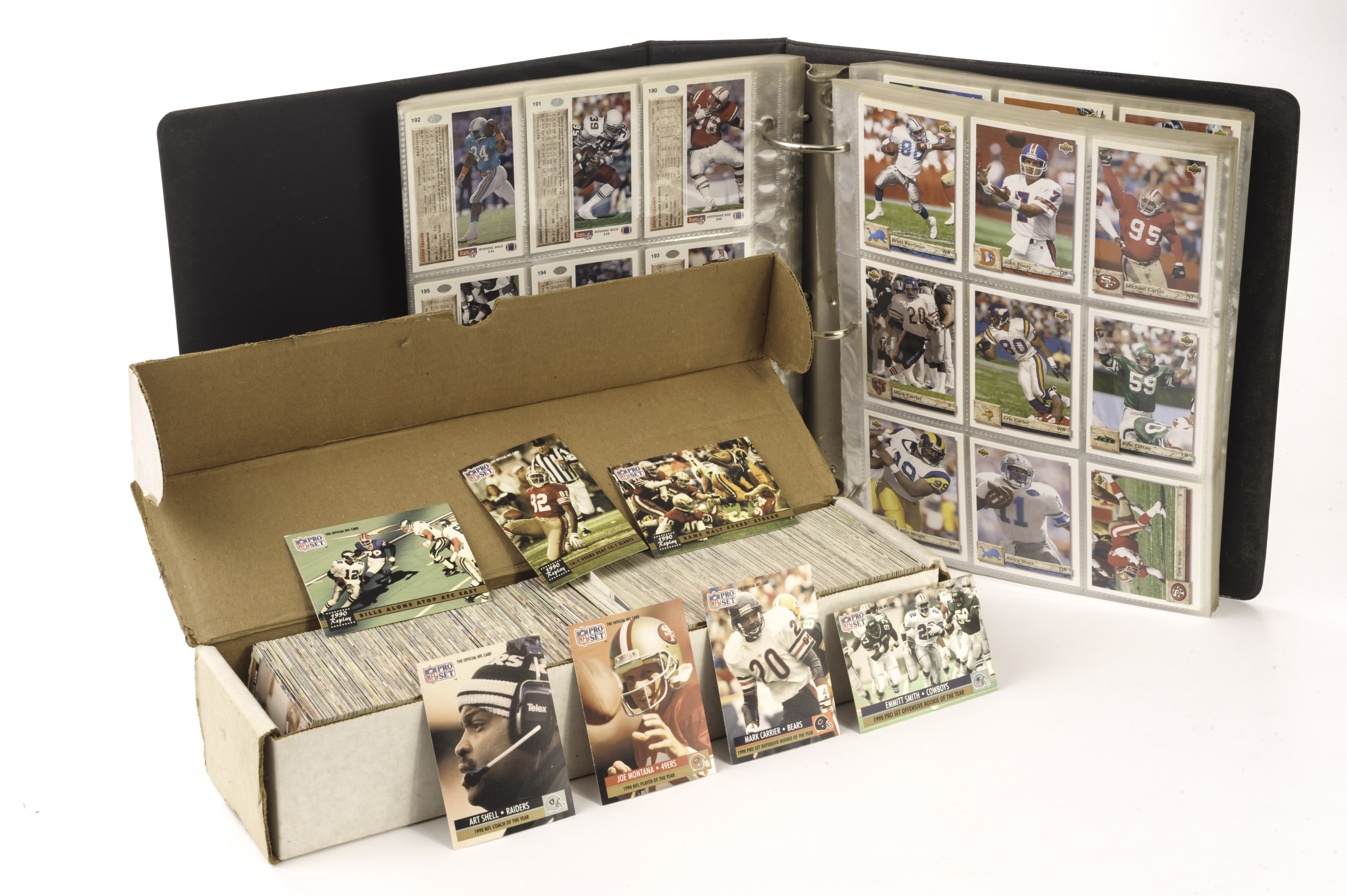 Of American Football interest: A collection of NFL related collectors cards, including a folder of