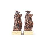 Horseracing, Pat Eddery 11 times Champion Jockey, two bronze and marble trophies, The Irish Post/B &