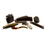 Of Smoking Interest: A selection of various smoking memorabilia, including a Meerschaum pipe, a