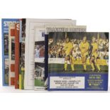 A collection of 1970s onwards Football programmes and Magazines, including The Footballer, Cup