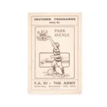 Football Programme, At Bradford PA, The Army v FA XI, 9th December 1944, 4 page issue, inc. Busby