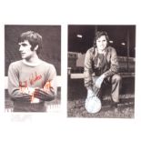 Football Autographs, George Best, Manchester United & Northern Ireland, two black & white postcard