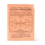 Football Programme, Arsenal v Portsmouth 18th September 1943, FL South, single sheet (slight