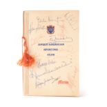 Football Autographs, Anglo American Sporting Club Menu Card, dated 17thg October 1966 from a