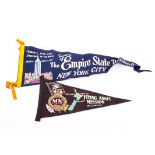 Collectables, Tourist Pennants a collection of cloth tourist pennants 1960's from USA, Australia and