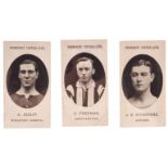 Cigarette cards Taddy, Prominent Footballers, (with footnote), three cards, Ducat, Woolwich Arsenal,