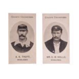 Cigarette cards Cricket, Taddy County Cricketers, Middlesex, A E Trott and Mr C M Wells (gd) (2)