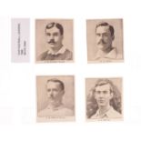 Trade cards Boys Own, Our Football Leaders, 1900, four cards, 'W R Moon', 'G McGregor' (Rugby), 'G.