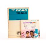 Ephemera, Aviation, BOAC Flight Training Manual Train Aid No 62, together with a BOAC travel adapter