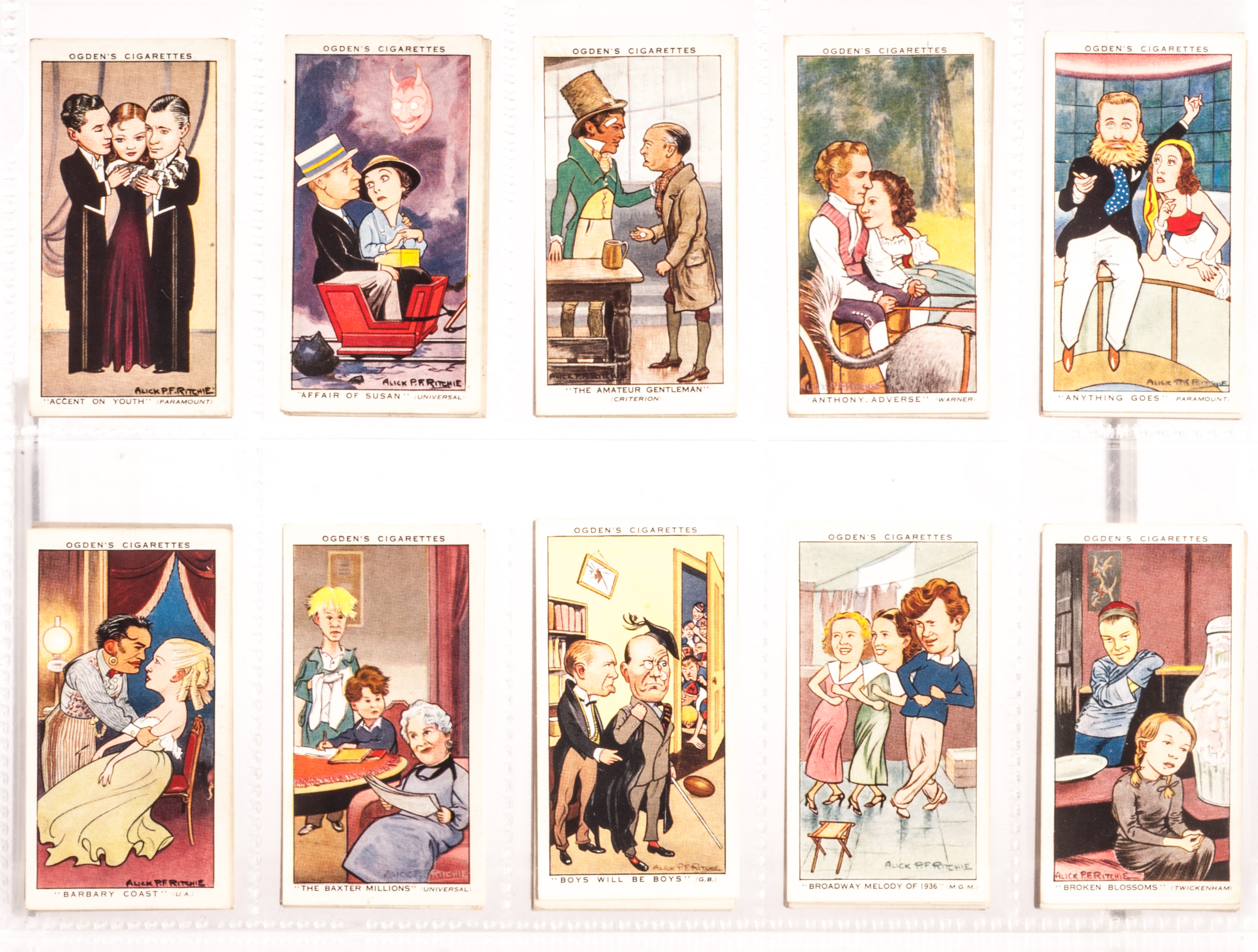 Cigarette Cards, Film, Complete Set, Ogden's Shots From The Films (50)(vg)