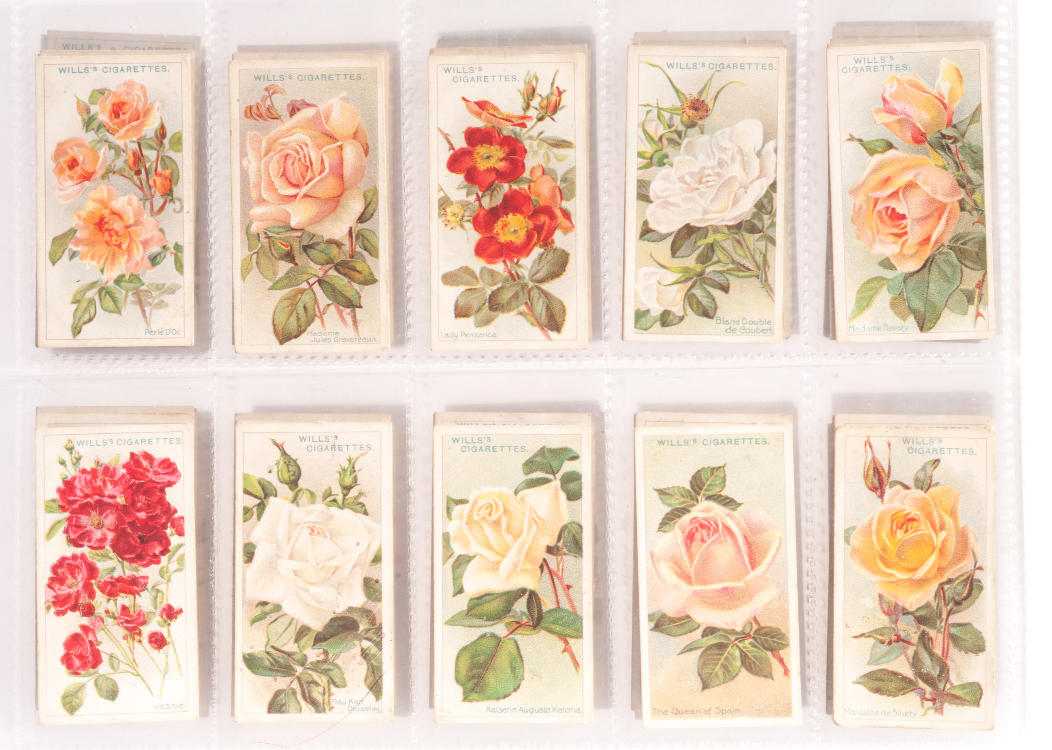 Cigarette Cards, Floral, Complete Sets, Wills's Roses First Series (50), Old English Garden