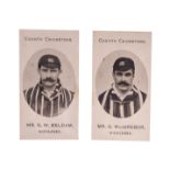 Cigarette cards Cricket, Taddy County Cricketers, Middlesex, Mr G W Beldam (sl mark to front) and Mr