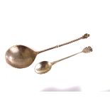 A Dutch silver souvenir spoon, with Amsterdam Shield and lion finial, twist and square stem with