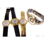 A group of four gentleman's wristwatches, including two Seiko examples, a gilt Continental and a
