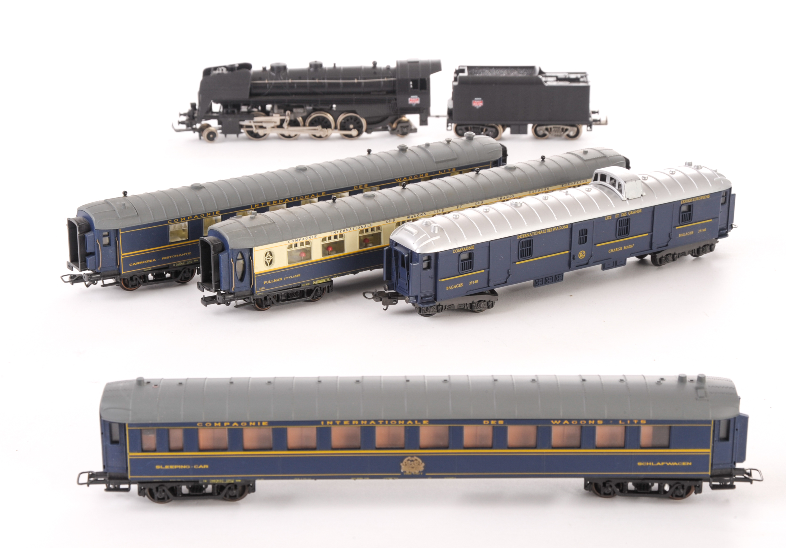 Lima and Jouef H0 Gauge Locomotive and Wagons-Lits stock: Lima 2-8-2 locomotive in black as SNCF