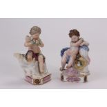 A pair of late eighteenth century Meissen figure groups, after a design by Michel Victor Acier c.