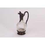 A late 19th century French silver mounted claret jug, retailers stamp for ‘L. Lapar, St. de