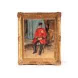 Margaret Speak, oil on canvas portait of Chelsea Pensioner William Lawrence (1870-1939), painted c.