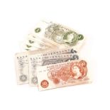 A good collection of 1950 & 1960s five and one pound and ten shilling Bank notes, including approx