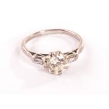 A vintage diamond solitaire engagement ring, the brilliant cut of approx 1.3ct in eight claw setting