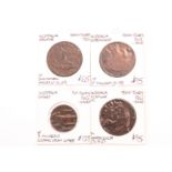 A group of four interesting 19th century Australian copper tokens, including an 1865 J. Macgregor