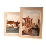 Of local interest, two acrylic on board paintings of Newbury by Wilfed A. Ross (2)