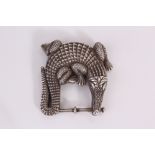 A sterling silver alligator belt buckle, by Barry Kieselstein-Cord, marked ©B.Kieselstein-Cord