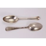 A pair of 19th century Prussian table spoons, bearing strike marks to handles (2)