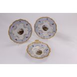 Three pieces of Regency period Flight, Barr, and Barr porcelain, in gilt edged sky blue ground