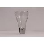 A Nuutjavari Notsjo GN12 glass vase, of flared tapering form with ecaptured bubbles, acid etched