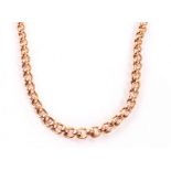 A late Victorian 9ct gold necklace, with alternating graduated links 34g