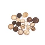 A collection of eighteenth century and later copper and silver coinage, including a Welsh Parys Mine