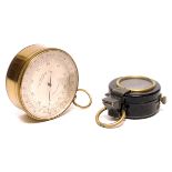 A Brass Pocket Barometer, by Yeates & Sons, Dublin, together with a military line of sight