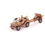 8th Army Jeep towing 25 pdr by Fusilier Miniatures (2), c/w crews, VG, (4)