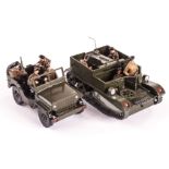 Royal Armoured Corps bren gun carriers (2), Jeep, VG, (3)