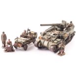 King & Country US M12 155mm gun motor carriage with crew (4), Patrol Jeep with crewman, US