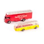 A Mercury No.88 Saurer Delivery Van ‘Natural Le Coultre’, red metal cab and chassis, plastic back,