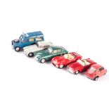 Tri-ang Spot-On Group, No.107 Jaguar XKSS, red, No.113 Aston Martin (2), grey, metallic green, No.