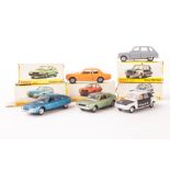 French Dinky Made In Spain, 1450 Simca 1100 Police Car, 011543 Opel Ascona, 011539 Scirocco VW, 1453