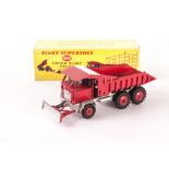 A Dinky Supertoys 959 Foden Dump Truck, red body, silver chassis and blade, red plastic front