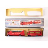 A Dinky Supertoys 983 Car Carrier With Trailer, red/light grey body, in original box dated 7.58,