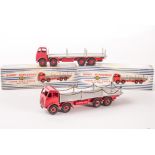 Dinky Supertoys 905 Foden Flat Truck With Chains, two examples, both 2nd type red cab and chassis,