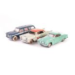 French Dinky Car Group, including 549 Borgward, 24d Plymouth Belvedere, 24h Mercedes 190SL, 559 Ford