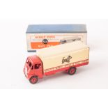 A Dinky Toys 514 ‘Spratts’ Guy Van, red/cream 1st type cab and body, red grooved hubs, in original