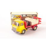 A French Dinky 588 Berliet Beer Lorry, yellow cab, red back, crates and barrels, in original box,