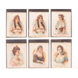 Tobacco silks, ATC, Famous Queens, ref S75 (set, 15 silks plus two variations) (gen gd) (17)