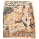 Tobacco silk, ATC, Piedmont Cigarettes, large silk advertising poster, showing gentleman and lady in